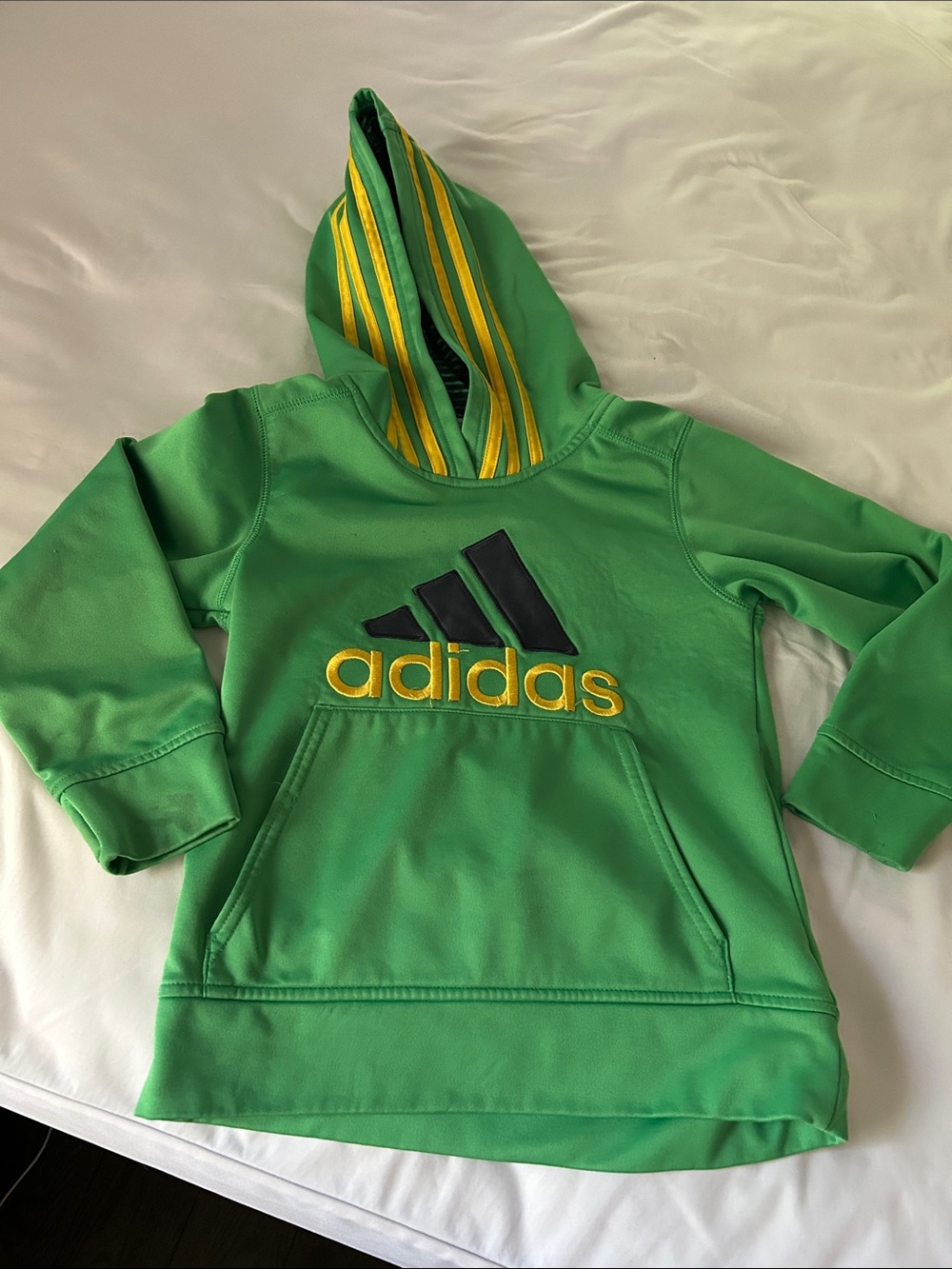 adidas Green Hoodie with Yellow and Black Logo